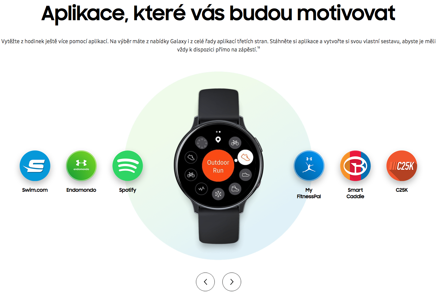 Samsung Galaxy Watch ACTIVE 2 - 44mm aplikace android watch strava endomondo